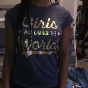 Girl with change the work t-shirt